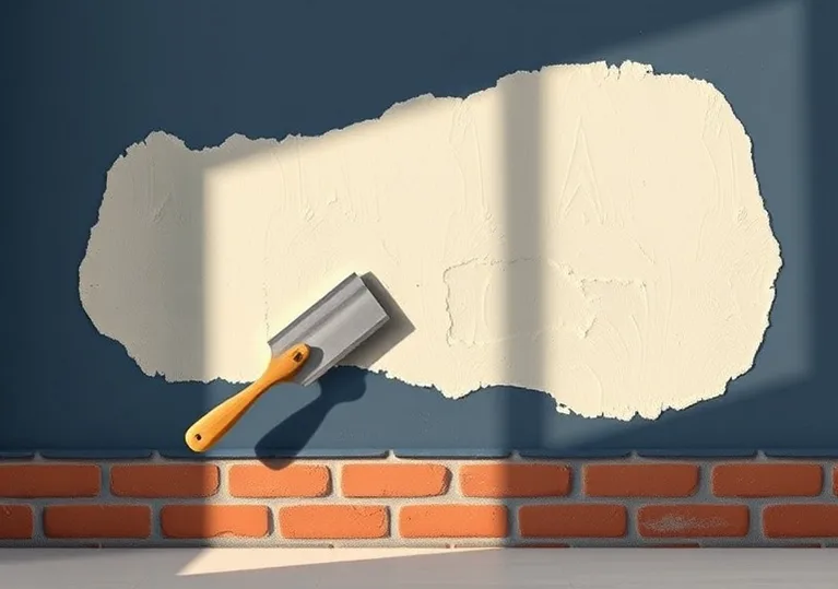 Application d'un enduit décoratif à la lisseuse sur un mur