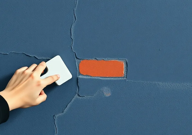 Ponçage et rebouchage des fissures avant mise en peinture