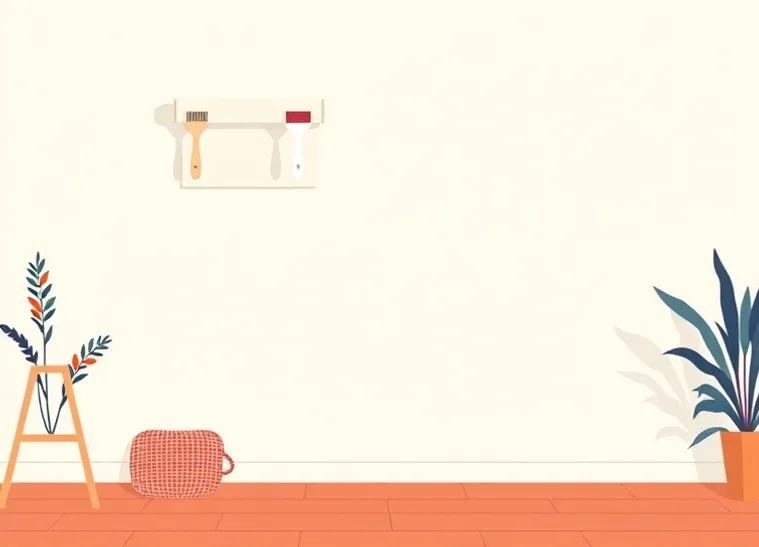 Pose de papier peint, rouleau et brosse à maroufler